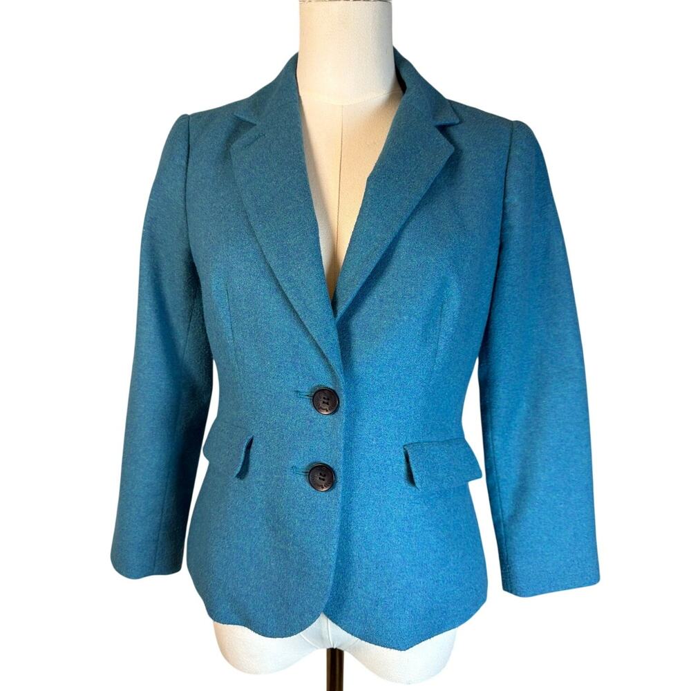 OBR Outback Red XS Teal Wool Blend Tailored Blazer Lined Preppy Academia